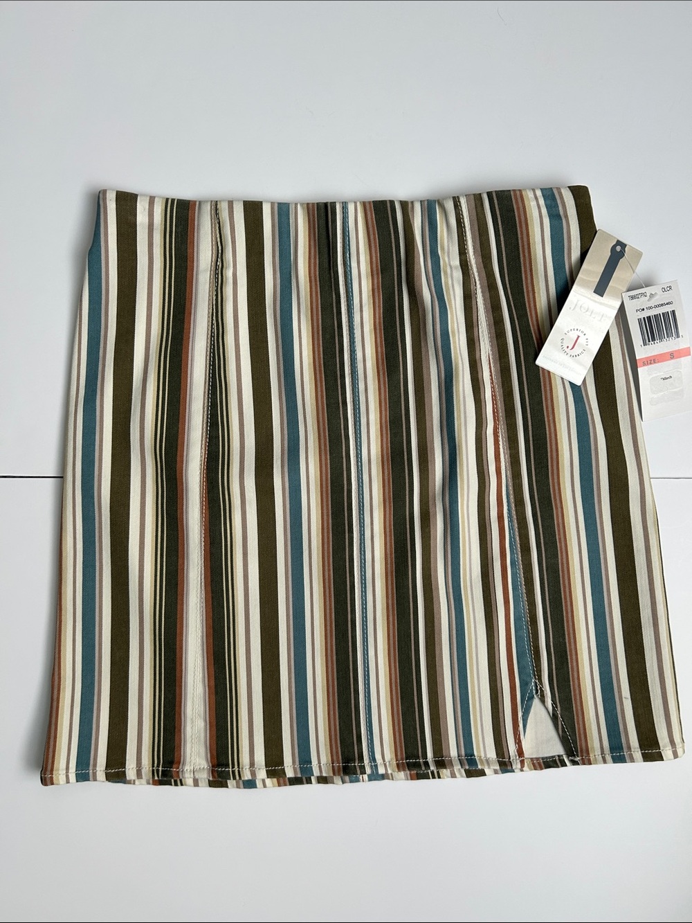 JOLT Multi-colored vertically striped mini skirt Small